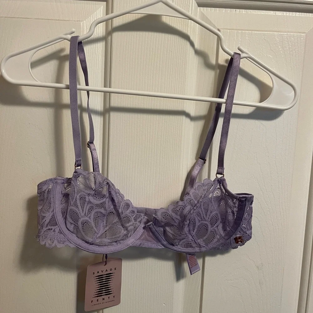 NWT Savage X Fenty SAVAGE NOT SORRY UNLINED LACE BALCONETTE BRA